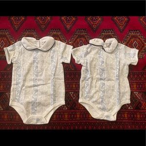 TWO ARMANI BABY INFANT BOYS BODYSUITS SIZE 6 MONTHS (62 cm)